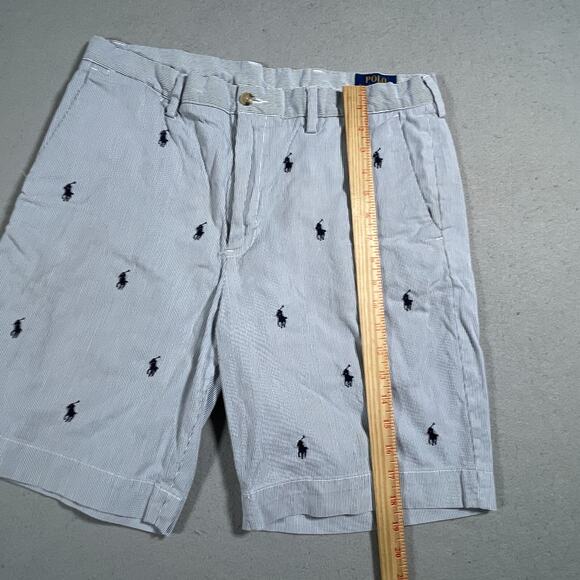Polo Ralph Lauren‎ Shorts Men 32 Blue Pinstripe All-Over Pony Embroidered Preppy - Picture 2 of 12